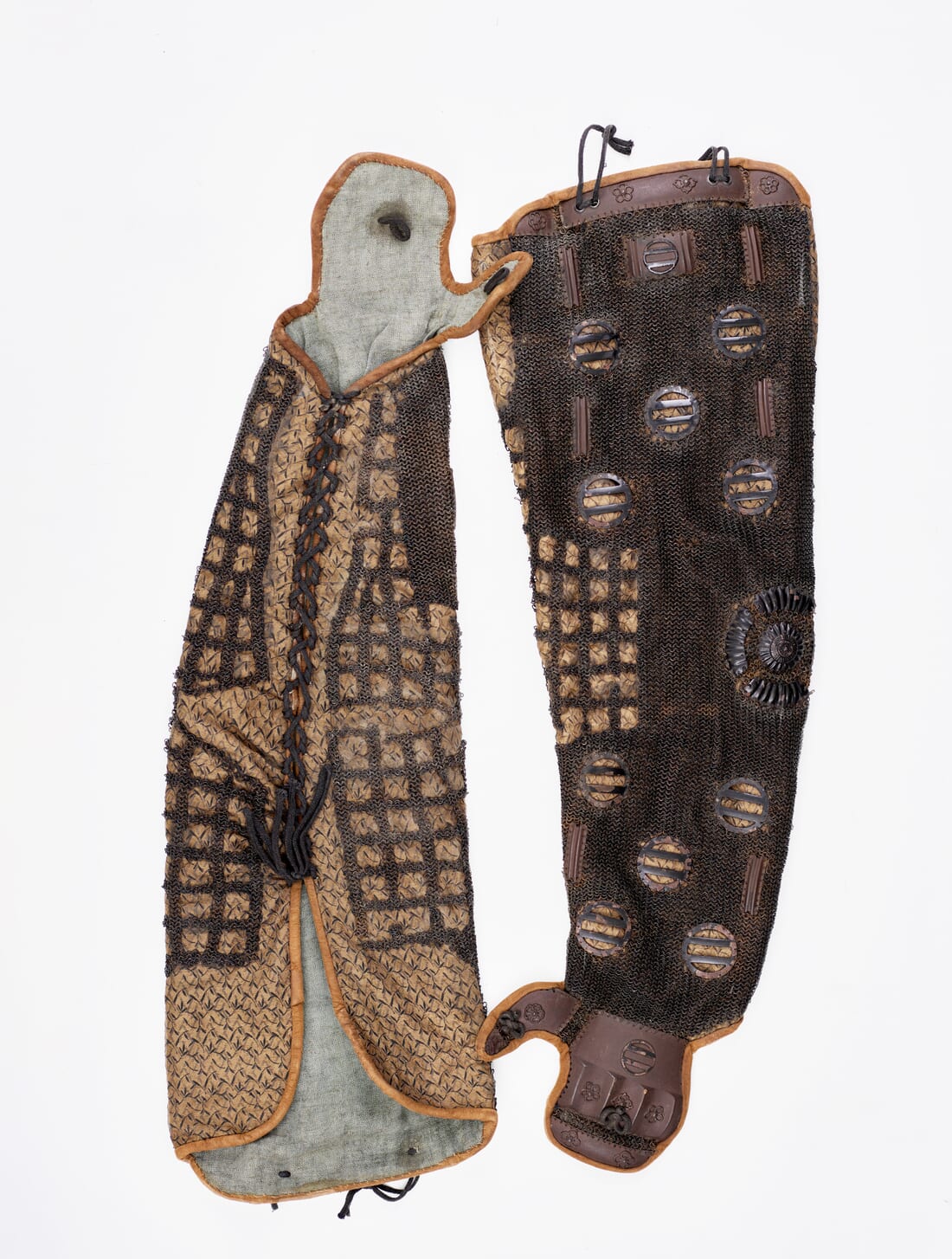 Chain-mail kote sleeves with Maeda clan mon